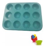 Molde Muffins Cupcake 12 Unidades + Pirotines De Silicona - Imagen 2