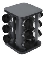 Especiero Cocina Giratorio 12 Condimentos Negro Relieve Tapa - Imagen 3