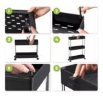 Carrito Organizador De Cocina Angosto Con 4 Estantes Ruedas - Imagen 3