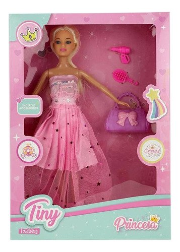 Juguete Muñeca 30cm Tiny Princesa Accesorios Babymovil