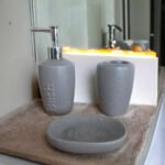 Set De Baño Porcelana 3 Piezas Dispenser Jabonera Vaso - Imagen 3