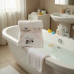 Toallón Con Capucha City Blanco Bebés 80x80cm Babymovil - Imagen 11