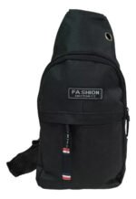 Morral Bandolera Bolso Mochila Cruzado 2 Cierres Color Negro Diseño De La Tela Liso - Imagen 2