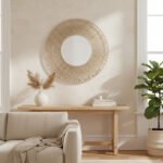 Espejo Sol Redondo 50cm Circular Decorativo Hilos - Imagen 3