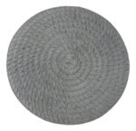 Pack X 6 Individuales De Mesa Deco Redondos Rusticos 38cm Color Gris Lisa