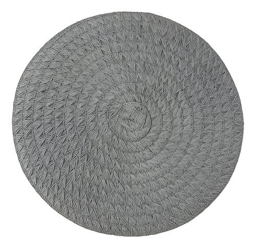 Pack X 6 Individuales De Mesa Deco Redondos Rusticos 38cm Color Gris Lisa