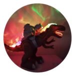 Robot Dinosaurio Dym Dp11 Marrón Camina Con Luz Y Sonido Tira Pelotas - Imagen 5