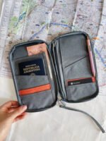 Organizador Porta Documentos Pratys Gris Para Viaje Con Correa Liso - Imagen 4