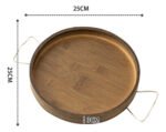 Bandeja Auxiliar Redonda Bambú Master Sale Sillón Marrón Oscuro - Imagen 4