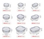 X3 Taper Hermetico Vidrio Microondas Horno Freezer Color Cuadrado - Imagen 2