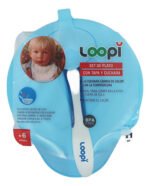 Plato Bowl Con Tapa Y Cuchara Para Bebes Pure Comida Loopi Color Azul Liso Personaje Color - Imagen 2