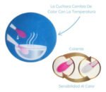 Plato Bowl Dividida Con Tapa Y Cuchara Para Comida Loopi Color Rosa Liso Personaje Color - Imagen 4