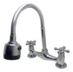 Canilla Mesada Griferia Cuello Flexible Lluvia Doble Comando Acabado Brillante Color Cromado - Imagen 4