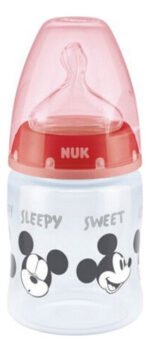 Mamadera Nuk Disney Mickey Mouse 150 Ml Sistema Anticólicos Color Rojo