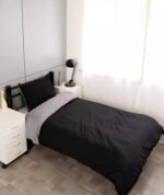 Funda Nordica De Edredon Reversible Con Funda Twin Size Color Negro - Gris - Imagen 6