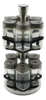 12 Especieros Organizador De Vidrio Cuadrados Cn Tapa Metal