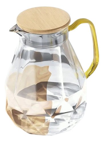 Jarra Vidrio Tapa Hermetica Bambu 1600ml Agua Cocina Tragos