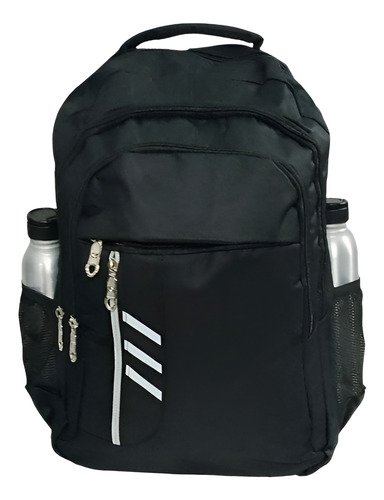 Mochila Clasica Estilo Escolar 46x31x14 Reforzada Urbana Color Negro Diseño De La Tela Liso