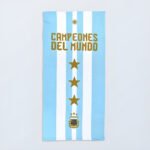 Toallon Playero Estampado Argentina Campeon Messi 70x150 Campeones Del Mundo
