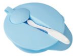 Plato Bowl Con Tapa Y Cuchara Para Bebes Pure Comida Loopi Color Azul Liso Personaje Color - Imagen 3