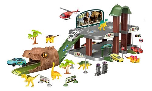 Juguete Pista Estacionamiento 62 Piezas Dinosuario Babymovil