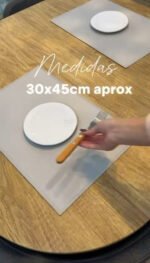 Set X 6 Individuales De Mesa Simil Cuero Impermeable Premium - Imagen 3