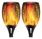 2 Antorchas Solar Estaca Luces Efecto Fuego Jardín Parque - Imagen 2