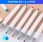 Marcadores Fibrones Resaltadores Doble Punta Con Estuche X12 - Imagen 3