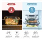 X3 Taper Hermetico Vidrio Microondas Horno Freezer Color Redondo - Imagen 2