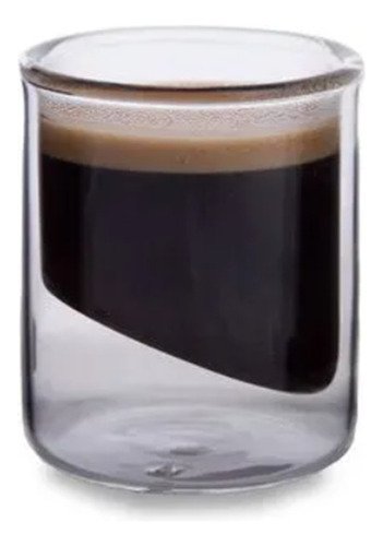 2 Tazas Café Vaso Doble Vidrio Templado 90ml Diseño Moderno
