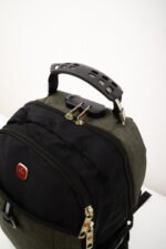 Mochila Antirrobo Con Candado Porta Notebook Reforzada Color Verde Diseño De La Tela Liso - Imagen 5