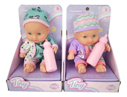 Muñeca Tiny Luli 20 Cm Con Accesorios Mamadera Juguete Bebe