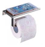 Soporte P/ Papel Higiénico C/ Base Celular Portarrollo Inox