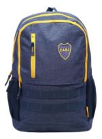 Mochila Boca Juniors 17,5 Pulgadas Modelo Color Azul Diseño De La Tela Liso