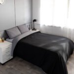 Funda Nordica De Edredon Reversible Con Funda Twin Size Color Negro - Gris