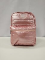 Mochila Puffer Chica Urbana Nena Mujer Tornasolada Color Rosa Diseño De La Tela Metalizado - Imagen 2