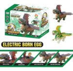 Juguete Dinosaurio 3 Cabezas Luz Sonido Camina Huevos 43 Cm - Imagen 3