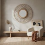 Espejo Redondo 60cm Circular Decorativo Mimbre - Imagen 2