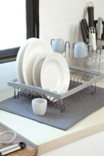 Paño Seca Platos Escurridor Vajilla Absorbente Microfibra Color Gris