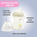 Mamadera Chicco Natural Feeling 250ml 2m+ Babymovil - Imagen 3