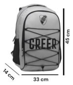 Mochila Escolar Pratys River Plate Impermeable Gris Con Bolsillos Liso - Imagen 2