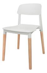 Silla Plastica Apilable Nordica Reforzada Patas Madera B&m - Imagen 3