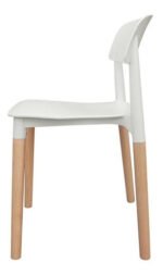 Silla Plastica Apilable Nordica Reforzada Patas Madera B&m - Imagen 4