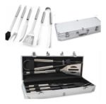 Set Parrilla Parrillero 5 Piezas Acero Inox Asado Estuche