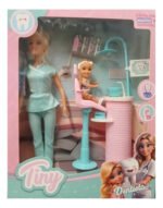 Muñeca Dentista Tiny 30cm Articulada Con Accesorios