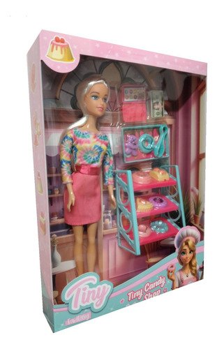 Juguete Muñeca 30cm Tiny Articulada Pastelera Accesorios