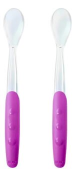 Cuchara Bebe Silicona Nuk Bebé X2 Babymovil Verde Violeta - Imagen 6