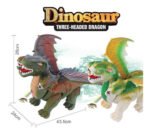 Juguete Dinosaurio 3 Cabezas Luz Sonido Camina Huevos 43 Cm - Imagen 12