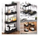 Carrito Organizador De Cocina Angosto Con 4 Estantes Ruedas - Imagen 8