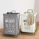 Canasto Organizador Ropa Sucia Plegable Cesto Estructura - Imagen 9